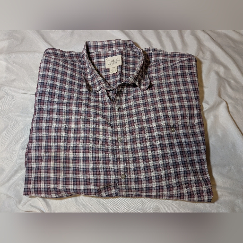 True Nation Men's Plaid Button Down‎ Long Sleeve Shirt Size 4XL